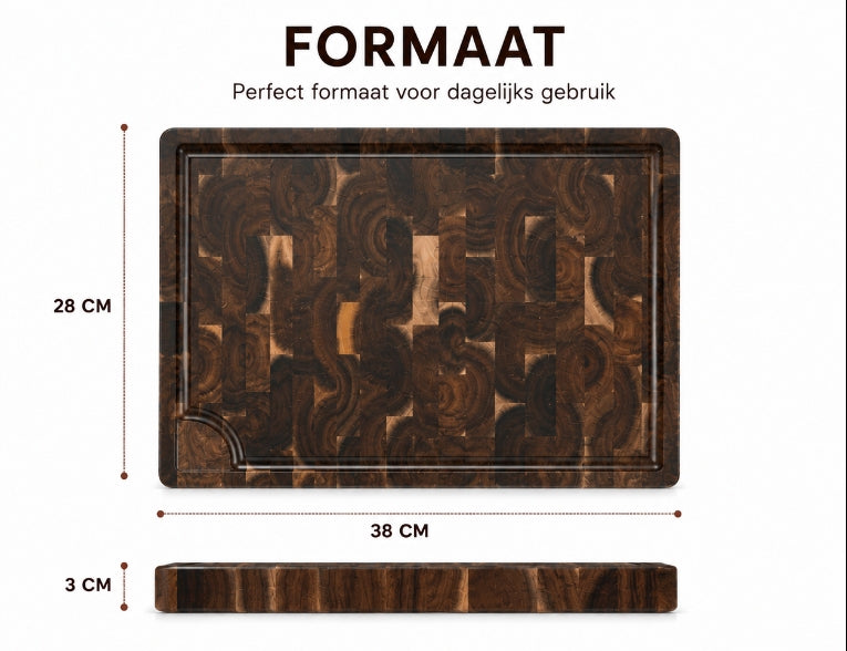 100% Acacia houten snijplank