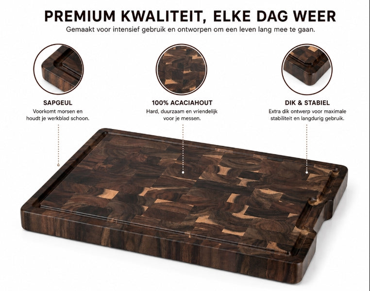 100% Acacia houten snijplank